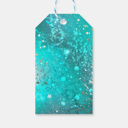 Folie Mint Turquoise Achtergrond Cadeaulabel (Achterkant)