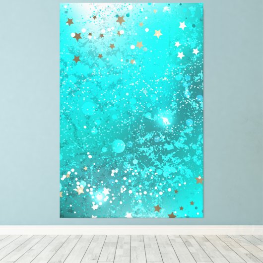 Folie Mint Turquoise Achtergrond Canvas Afdruk (Insitu (Houten vloer))