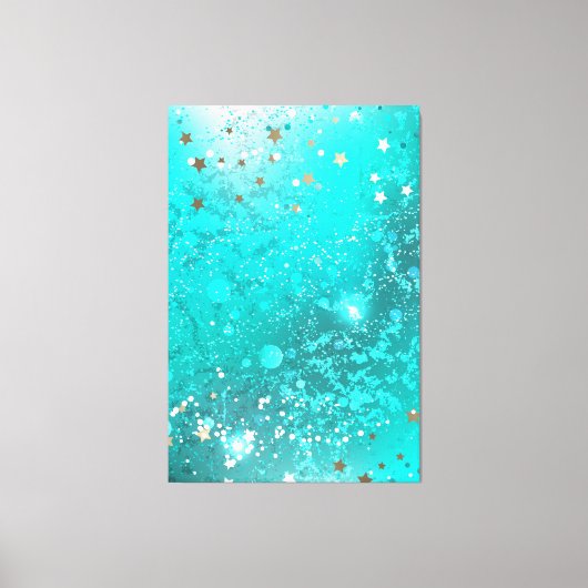 Folie Mint Turquoise Achtergrond Canvas Afdruk (Voorkant)
