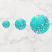 Folie Mint Turquoise Achtergrond Confetti (Achterkanten)