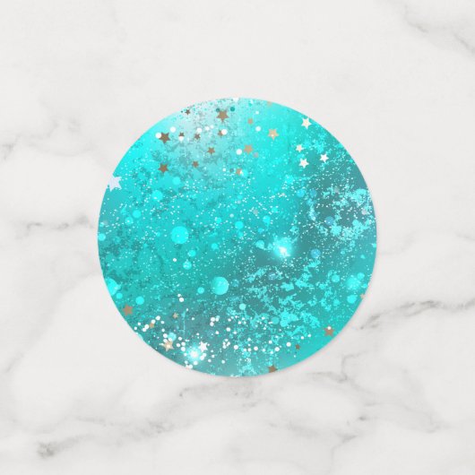 Folie Mint Turquoise Achtergrond Confetti (Kleine voorkant)