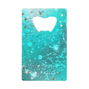 Folie Mint Turquoise Achtergrond Creditkaart Flessenopener