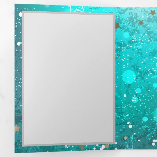 Folie Mint Turquoise Achtergrond Drieluik Aankondiging (Binnenzijde eerst)