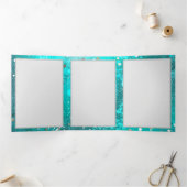 Folie Mint Turquoise Achtergrond Drieluik Aankondiging (Binnen)