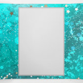 Folie Mint Turquoise Achtergrond Drieluik Aankondiging (Binnenkant midden)