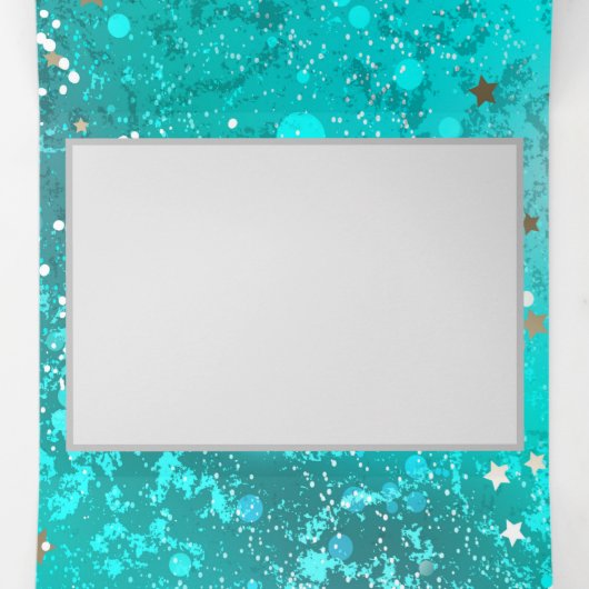 Folie Mint Turquoise Achtergrond Drieluik Kaart (Binnenkant midden)