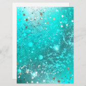 Folie Mint Turquoise Achtergrond Feestdagenkaart (Voorkant / Achterkant)