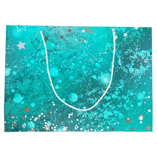 Folie Mint Turquoise Achtergrond Groot Cadeauzakje (Achterkant)