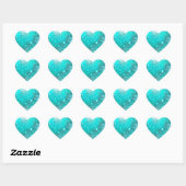 Folie Mint Turquoise Achtergrond Hart Sticker (Vel)