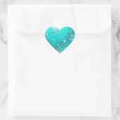 Folie Mint Turquoise Achtergrond Hart Sticker (Tas)