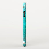 Folie Mint Turquoise Achtergrond iPhone Hoesje (Rechterkant)