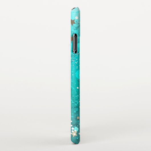 Folie Mint Turquoise Achtergrond iPhone Hoesje (Rechterkant)
