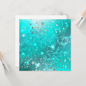 Folie Mint Turquoise Achtergrond Kaart (Voorkant / Achterkant in situ)