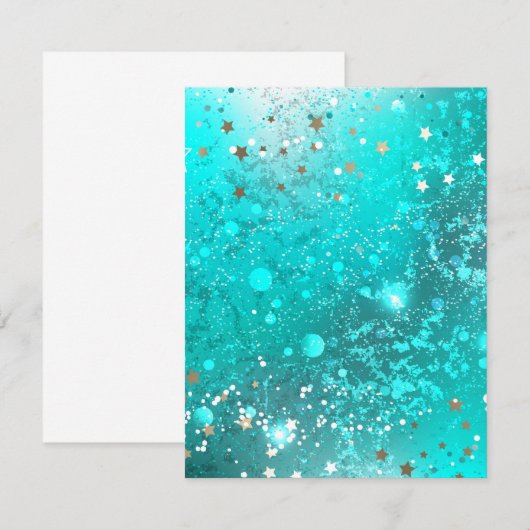 Folie Mint Turquoise Achtergrond Kaart (Voorkant / Achterkant)