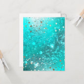 Folie Mint Turquoise Achtergrond Kaart (Voorkant / Achterkant in situ)