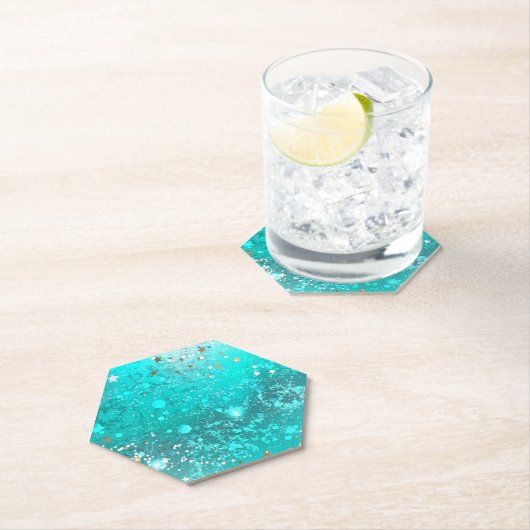 Folie Mint Turquoise Achtergrond Kartonnen Onderzetters (Insitu)