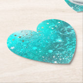 Folie Mint Turquoise Achtergrond Kartonnen Onderzetters (Gekanteld)