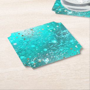 Folie Mint Turquoise Achtergrond Kartonnen Onderzetters