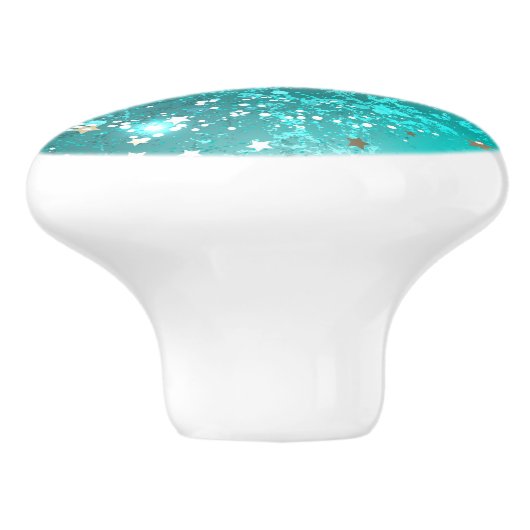 Folie Mint Turquoise Achtergrond Keramische Knop (Zijkant)