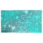 Folie Mint Turquoise Achtergrond Kussensloop (Voorkant-Links)