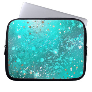 Folie Mint Turquoise Achtergrond Laptop Sleeve