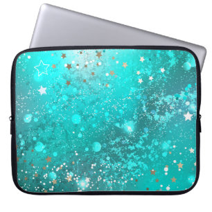 Folie Mint Turquoise Achtergrond Laptop Sleeve