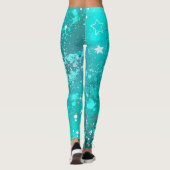Folie Mint Turquoise Achtergrond Leggings (Achterkant)