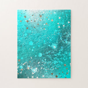 Folie Mint Turquoise Achtergrond Legpuzzel