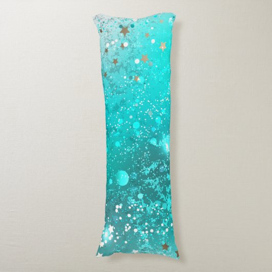 Folie Mint Turquoise Achtergrond Lichaamskussen (Voorkant Verticaal)