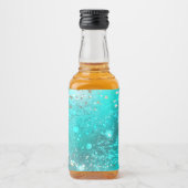 Folie Mint Turquoise Achtergrond Likeurfles Etiket (Voorkant)
