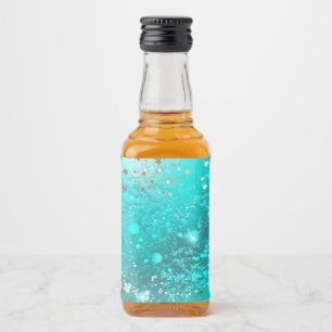 Folie Mint Turquoise Achtergrond Likeurfles Etiket