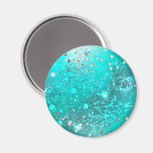 Folie Mint Turquoise Achtergrond Magneet (Voorkant / Achterkant)