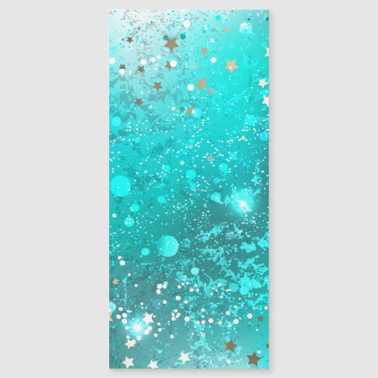 Folie Mint Turquoise Achtergrond Magnetische Uitnodiging (Voorkant)
