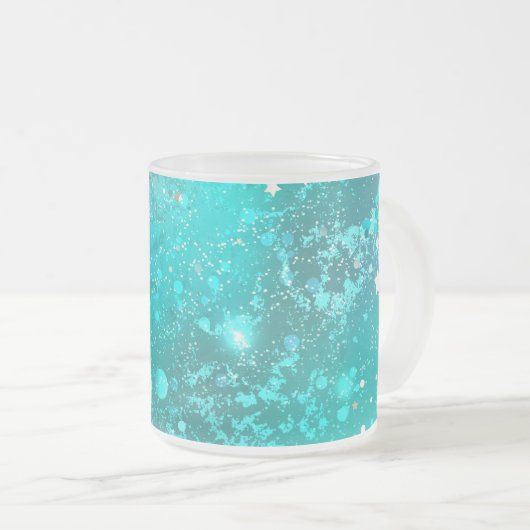 Folie Mint Turquoise Achtergrond Matglas Koffiemok (Voorkant rechts)