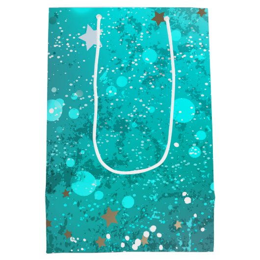 Folie Mint Turquoise Achtergrond Medium Cadeauzakje (Achterkant)