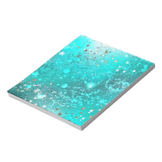 Folie Mint Turquoise Achtergrond Notitieblok (Linkerzijde)