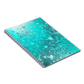 Folie Mint Turquoise Achtergrond Notitieboek (Rechterzijde)