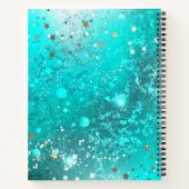 Folie Mint Turquoise Achtergrond Notitieboek (Achterkant)