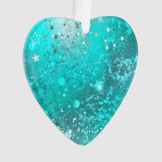 Folie Mint Turquoise Achtergrond Ornament (voorkant)