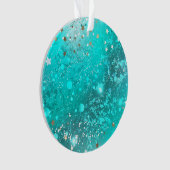 Folie Mint Turquoise Achtergrond Ornament (voorkant)