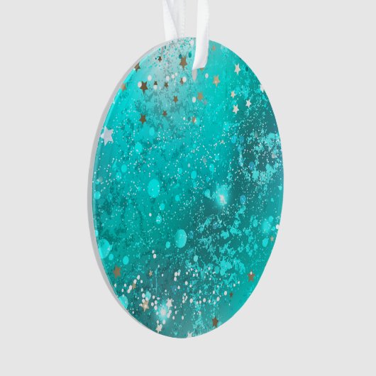 Folie Mint Turquoise Achtergrond Ornament (voorkant)