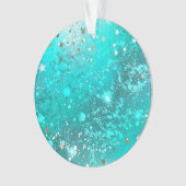 Folie Mint Turquoise Achtergrond Ornament (voorkant)