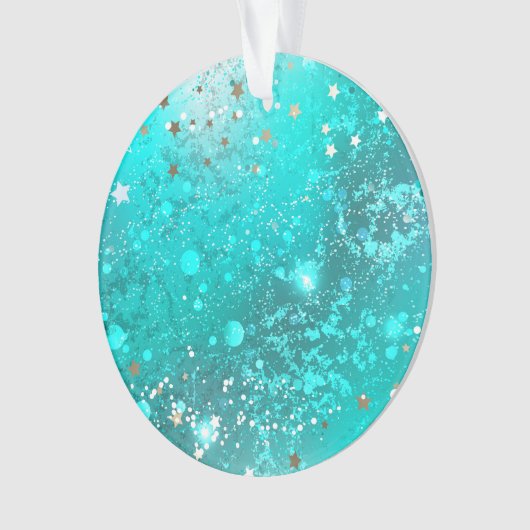 Folie Mint Turquoise Achtergrond Ornament (voorkant)