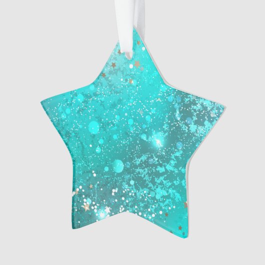 Folie Mint Turquoise Achtergrond Ornament (voorkant)
