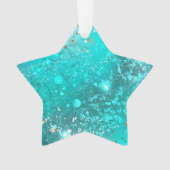 Folie Mint Turquoise Achtergrond Ornament (voorkant)