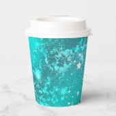 Folie Mint Turquoise Achtergrond Papieren Bekers (Achterkant)