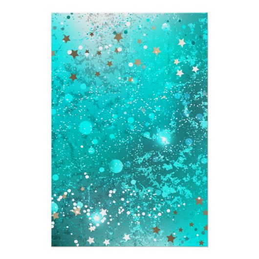 Folie Mint Turquoise Achtergrond Perfect Poster (Voorkant)