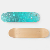 Folie Mint Turquoise Achtergrond Persoonlijk Skateboard (Horizontaal)
