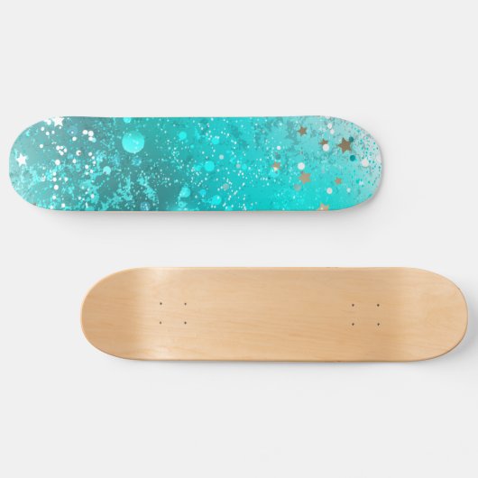 Folie Mint Turquoise Achtergrond Persoonlijk Skateboard (Horizontaal)