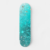 Folie Mint Turquoise Achtergrond Persoonlijk Skateboard (Voorkant)